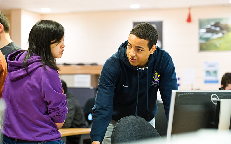 Students working together as part of a workshop